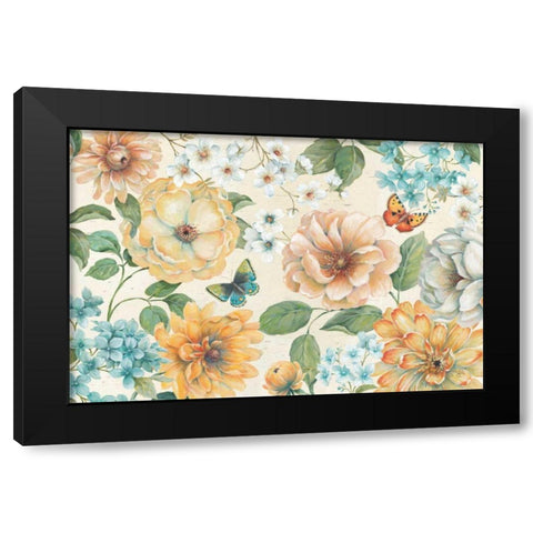 Butterfly Bloom Black Modern Wood Framed Art Print with Double Matting by Brissonnet, Daphne