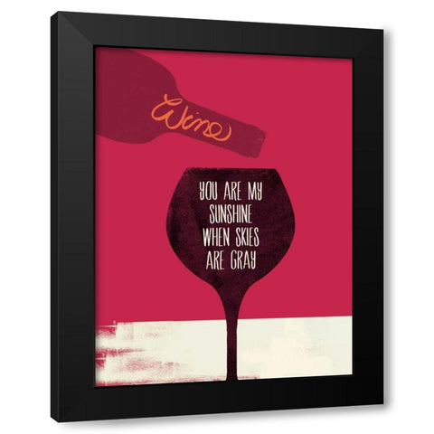 My Sunshine Black Modern Wood Framed Art Print by Studio Bella