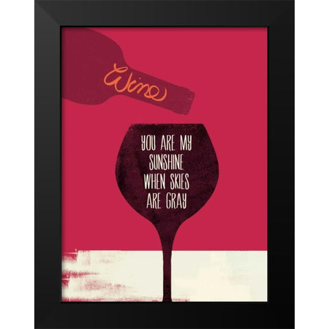 My Sunshine Black Modern Wood Framed Art Print by Studio Bella