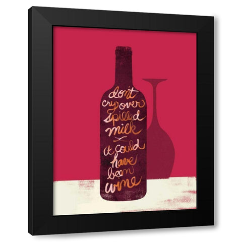 Spilled Milk Black Modern Wood Framed Art Print by Studio Bella
