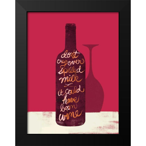 Spilled Milk Black Modern Wood Framed Art Print by Studio Bella