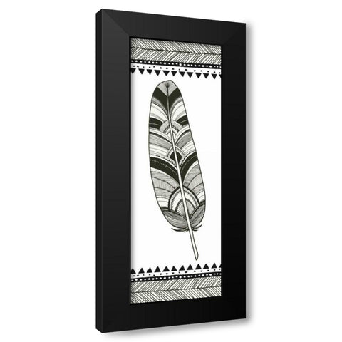 Geo Feathers I  Black Modern Wood Framed Art Print by Miller, Sara Zieve