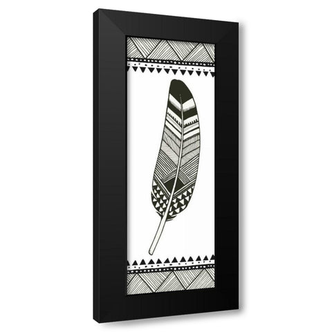 Geo Feathers II  Black Modern Wood Framed Art Print by Miller, Sara Zieve