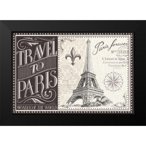 Bonjour Paris I Black Modern Wood Framed Art Print by Penner, Janelle