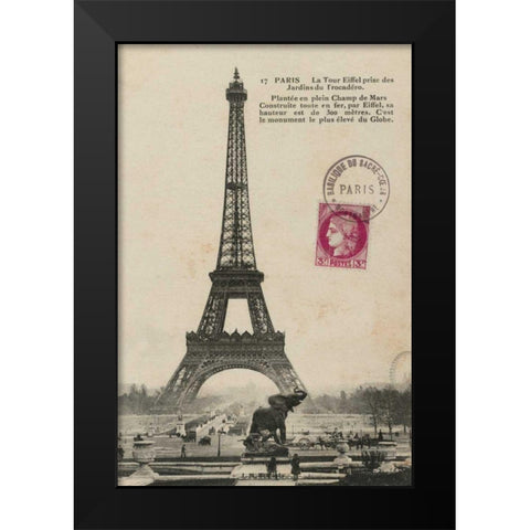 Paris 1900 Black Modern Wood Framed Art Print by Wild Apple Portfolio
