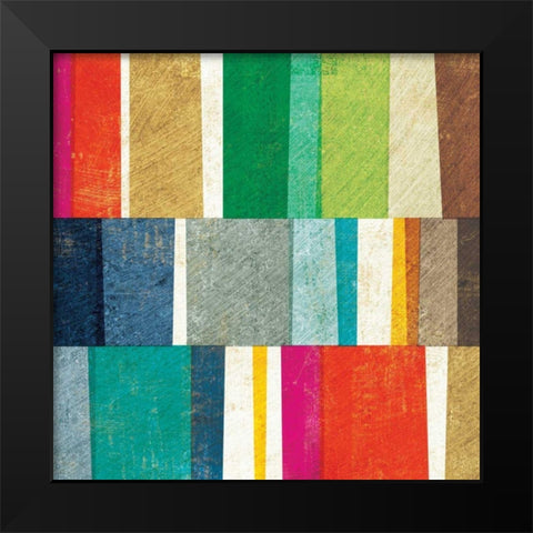 Colorful Abstract Black Modern Wood Framed Art Print by Mullan, Michael