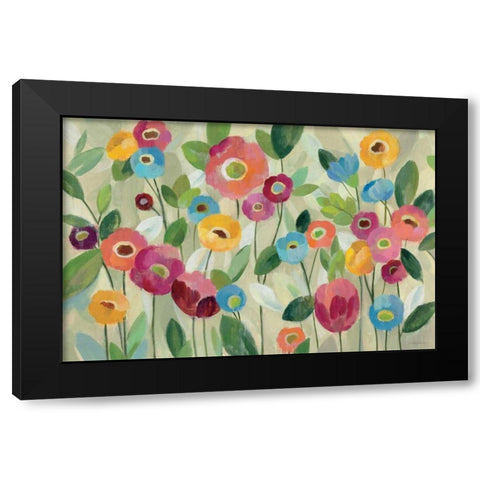 Fairy Tale Flowers V Black Modern Wood Framed Art Print with Double Matting by Vassileva, Silvia