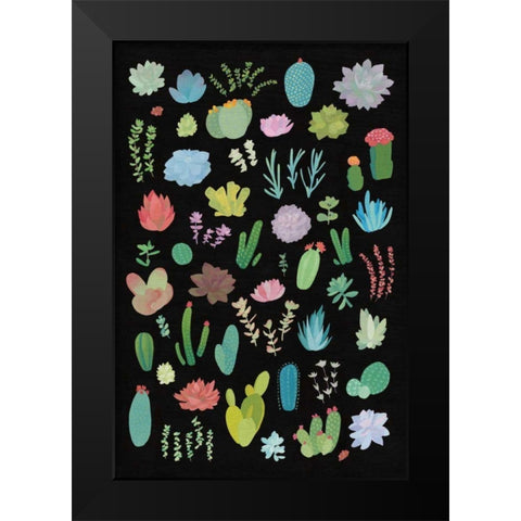 Succulent Chart I Black Modern Wood Framed Art Print by Wild Apple Portfolio
