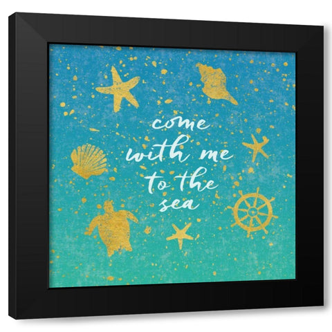 Golden Sea II Black Modern Wood Framed Art Print with Double Matting by Hershey, Moira