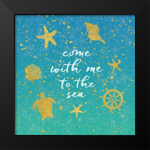 Golden Sea II Black Modern Wood Framed Art Print by Hershey, Moira