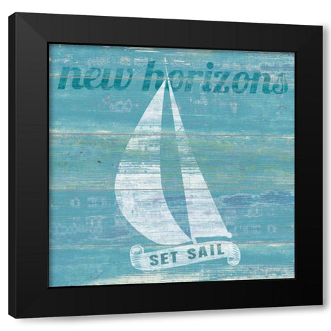 Drift Sailboat Black Modern Wood Framed Art Print by Schlabach, Sue