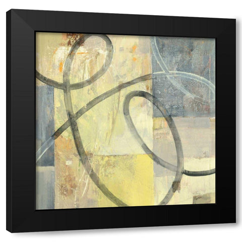 Ribbon Dance I Black Modern Wood Framed Art Print by Hristova, Albena