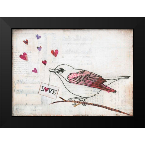 Love Birds II Black Modern Wood Framed Art Print by Prahl, Courtney