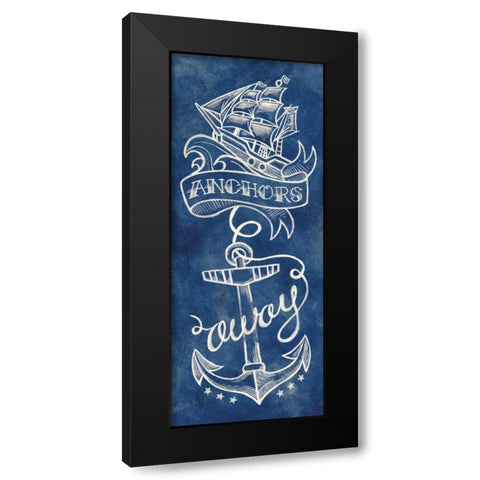 Anchors Away Black Modern Wood Framed Art Print with Double Matting by Urban, Mary