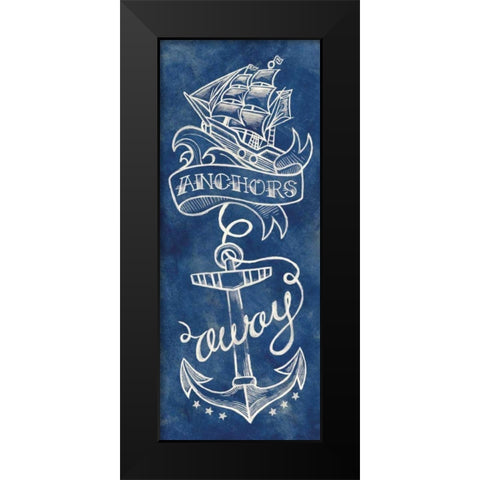 Anchors Away Black Modern Wood Framed Art Print by Urban, Mary