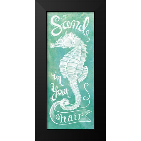 Sea Horse Black Modern Wood Framed Art Print by Urban, Mary