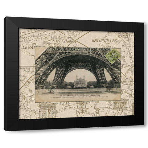 Destination Paris I Black Modern Wood Framed Art Print by Wild Apple Portfolio