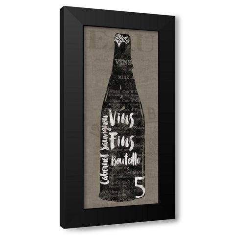 Linen Wine II Black Modern Wood Framed Art Print with Double Matting by Schlabach, Sue