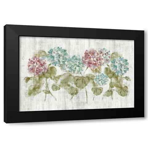 Vibrant Row of Hydrangea on Wood Black Modern Wood Framed Art Print by Blum, Cheri