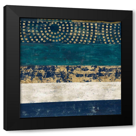 Juxtapose V Metallic Black Modern Wood Framed Art Print with Double Matting by Warrick, Cheryl