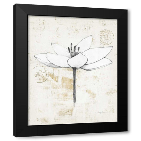 Pencil Floral I Gold Black Modern Wood Framed Art Print with Double Matting by Tillmon, Avery