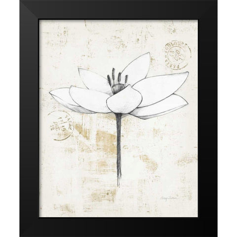 Pencil Floral I Gold Black Modern Wood Framed Art Print by Tillmon, Avery