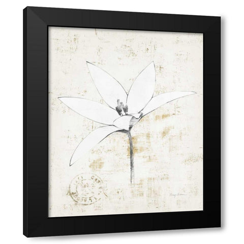 Pencil Floral XII Gold Black Modern Wood Framed Art Print by Tillmon, Avery