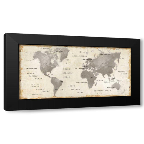 Colorful World I Neutral Black Modern Wood Framed Art Print by Wiens, James