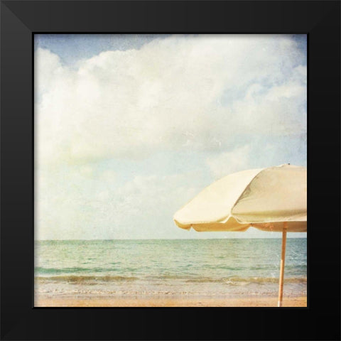 Yellow Umbrella Black Modern Wood Framed Art Print by Studio Brookview