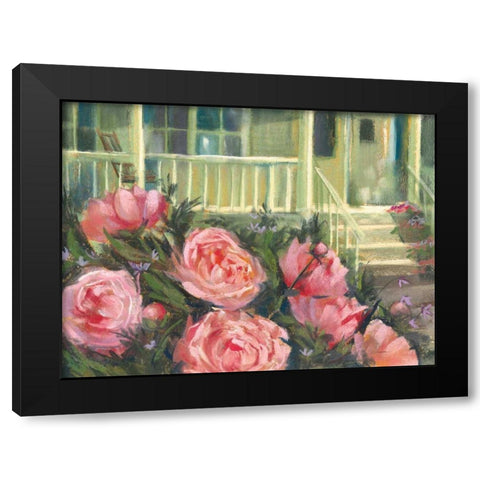 Summer Peonies Black Modern Wood Framed Art Print by Rowan, Carol
