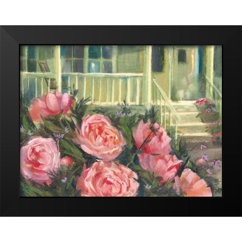 Summer Peonies Black Modern Wood Framed Art Print by Rowan, Carol