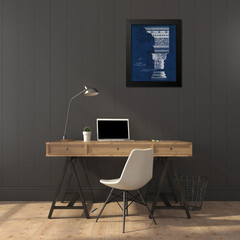 Architectural Rendering I Blueprint Black Modern Wood Framed Art Print by Wild Apple Portfolio