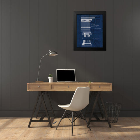 Architectural Rendering II Blueprint Black Modern Wood Framed Art Print by Wild Apple Portfolio
