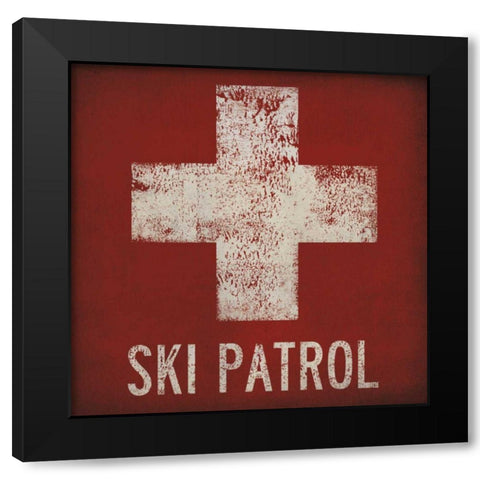 Ski Patrol Black Modern Wood Framed Art Print with Double Matting by Fowler, Ryan