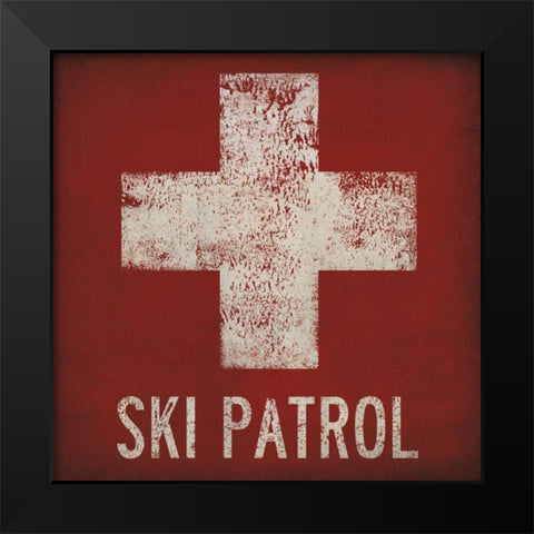 Ski Patrol Black Modern Wood Framed Art Print by Fowler, Ryan