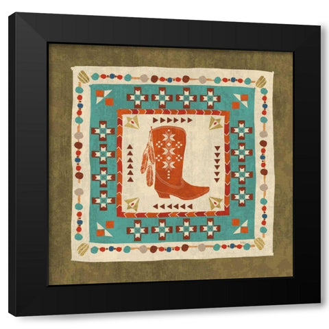Southwest at Heart Tile III Black Modern Wood Framed Art Print with Double Matting by Charron, Veronique