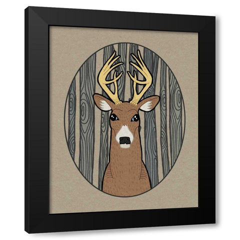 Forest Friends III Black Modern Wood Framed Art Print by DeNeige, Elyse