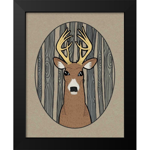 Forest Friends III Black Modern Wood Framed Art Print by DeNeige, Elyse