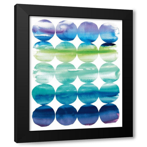 Summer Dots Black Modern Wood Framed Art Print with Double Matting by DeNeige, Elyse