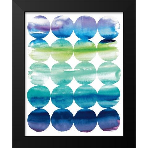 Summer Dots Black Modern Wood Framed Art Print by DeNeige, Elyse