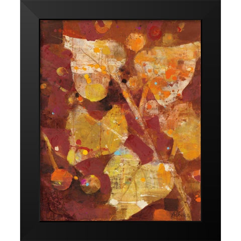Heart Shaped Leaves I Black Modern Wood Framed Art Print by Hristova, Albena