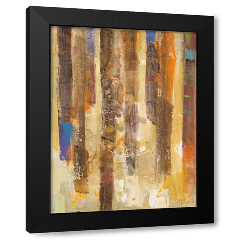 Golden Forest II Black Modern Wood Framed Art Print by Hristova, Albena