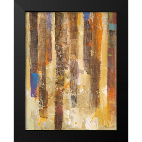 Golden Forest II Black Modern Wood Framed Art Print by Hristova, Albena