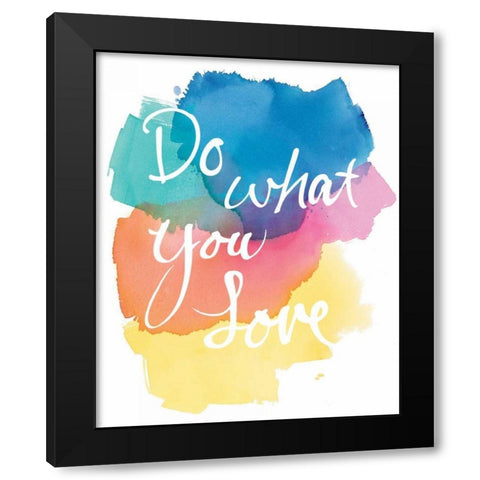 Aurora Love Black Modern Wood Framed Art Print with Double Matting by Schick, Mike