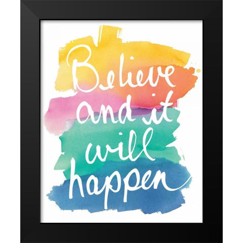 Colorburst I Believe Black Modern Wood Framed Art Print by Schick, Mike