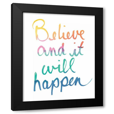 Colorburst I Believe White Black Modern Wood Framed Art Print with Double Matting by Schick, Mike