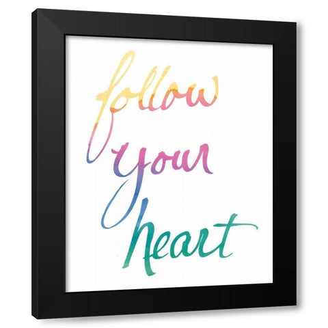 Colorburst II Heart White Black Modern Wood Framed Art Print with Double Matting by Schick, Mike