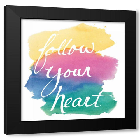 Colorburst II Heart Sq Black Modern Wood Framed Art Print with Double Matting by Schick, Mike