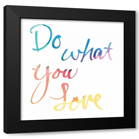 Aurora Love White Sq Black Modern Wood Framed Art Print by Schick, Mike