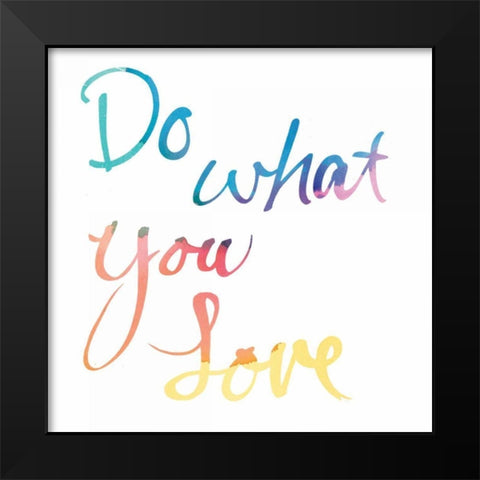 Aurora Love White Sq Black Modern Wood Framed Art Print by Schick, Mike